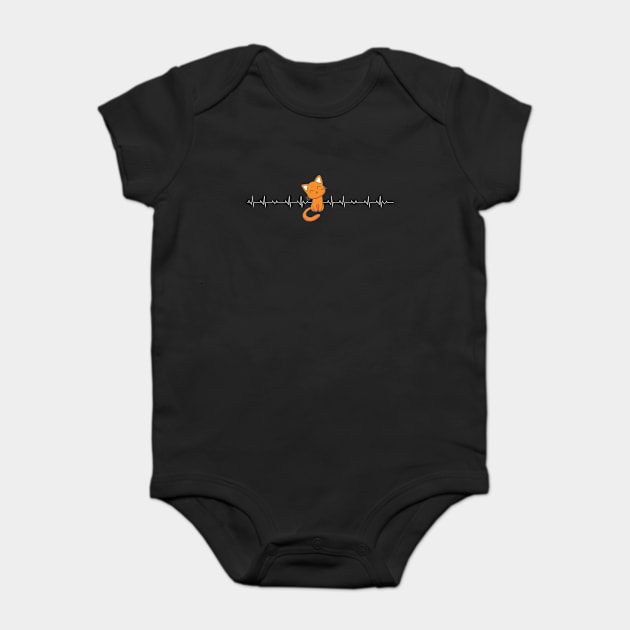 Cat Heartbeat Baby Bodysuit by captainmood